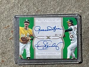 2018 topps definitive dual auto fingers eckersley 06/10