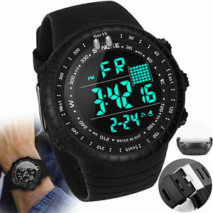 Waterproof Men's Military Tactical LED Digital Sports Watch Backlight Wristwatch