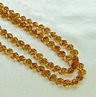 Vintage Molded Pressed Amber Glass Bead MC Necklace L30