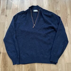 Brunello Cucinelli Cashmere 1/4 Zip Pullover Sweater Size 50 Small Made Italy