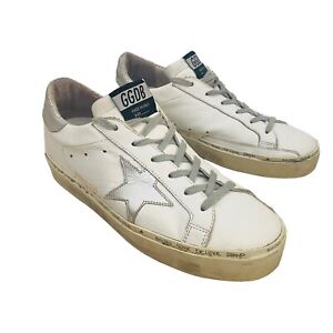 Golden Goose Women's Hi Star Sneakers With Silver Tab Size 39 Shoes
