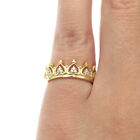 925 Sterling Silver Gold Plated C Z Crown Band Ring Size 5