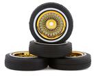 Redcat SixtyFour Whitewall Low Pro Tires & Wheels w/Wheel Nuts (Gold) [RER14434]