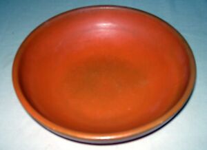 Studio Pottery Hand Thrown Orange Glazed Bowl Unsigned 9.5