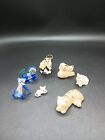 Vintage Lot Of 7 Porcelain Miniature Resin Glass Kitty Cat Figurines