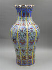 New ListingChinese Cloisonne porcelain handwork painting Flower Vase w Yongzheng Mark 22228