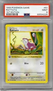 1999 Pokemon 1st Edition Rattata 61/102 Graded PSA 9 MINT