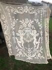 Stunning Vintage French Crochet Lace Bedspread Coverlet Panel Cherubs c1940s