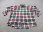 VINTAGE Abercrombie & Fitch Shirt Men 2XL XXL Green Red Plaid Flannel Button Up