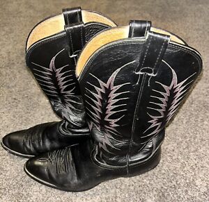 Nocona Men’s Cowboy Boots Size Black 12B  Embroidered