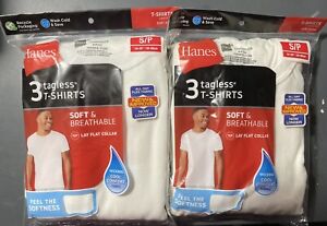 Hanes Men's T-Shirt Wicking ComfortSoft Crewneck White 6 Count Size Small