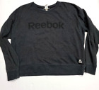 Vintage Reebok Spell Out Logo Black Long-Sleeve Pullover Sweater Women's XXL