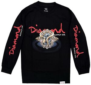 Diamond Supply Co. Men's Golden Snake Long Sleeve Tee T-Shirt in Black