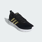 New Adidas Women's QT Racer 2.0 Black/Gold Athletic Lace-Up Shoes Size 8