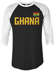Threadrock Ghana National Team Unisex Raglan T-shirt Ghanaian Soccer