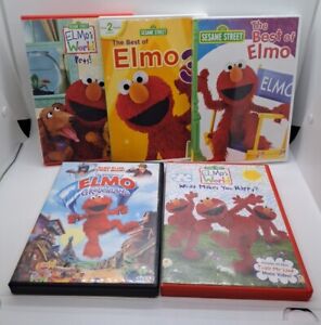 Lot of 5 Sesame Street DVDs Elmo  Learning, Numbers Music Songs Preschool