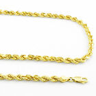 14k Yellow Solid Gold 4mm Mens Diamond Cut Rope Chain Necklace Italian Made 18