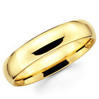 14K Solid Yellow Gold 5mm Plain Men's and Women's Wedding Band Ring