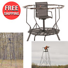 20 Feet Tall Portable Tripod Swivel Seat Round Hunting Stand Ladder with Chair