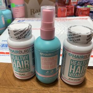 Lot of 2 HairBurst Healthy Hair Vitamins Capsules + Volume Mist Spray Exp. 7/24