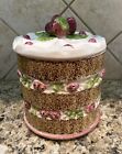 Vintage Ceramic Strawberry Layer Cake Cookie Jar
