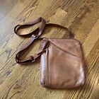 VTG Overland Brown Leather Crossbody Bag Purse Satchel Adjustable Strap Soft