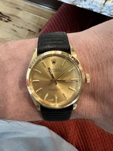 Rolex Oyster Perpetual Date 18K Yellow Gold Watch 1503 Original Band!