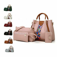 4PCS/Set Women Elegant Leather Handbag Hobo Satchel Purse Tote Shoulder Bag