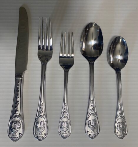NEW Cambridge ROOSTER Sand 20-Piece Flatware Set, Service for 4 Silverware