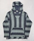 Faherty Mens Poncho Hoodie Size Medium Blue Striped Surf Casual 100% Cotton