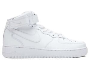 Nike Air Force 1 One Mid Triple White All Leather Original CW2289-111 Men's NEW
