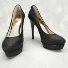 Michael Kors Women Platform Stiletto Pumps Heels Size 7.5 Glitter/Metallic Black