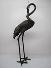 Vtg Japanese Showa Period Huge Bronze Metal Bird Crane Statue Sculpture 59