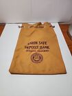 Vintage Orange Canvas Bank Bag Union Safe Deposit Bank Stockton California JRR4