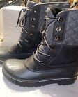 Time and Tru Navy&Gray Size 9 Women’s Fux Fur Tall Lace Winter Boots New No Box