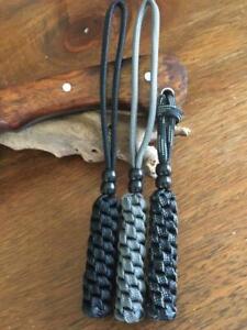 (3) Paracord Knife Lanyards-Fits- Fixed Blade and Folded Blade Knives-Combo