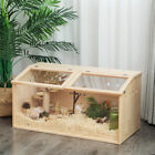 US stock Wood Middle Hamster Cage Habitat with Acrylic Window Small Animal Hutch