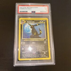 PSA 5 Umbreon 13/75 Holo Rare 2001 Neo Discovery Pokémon Card EX