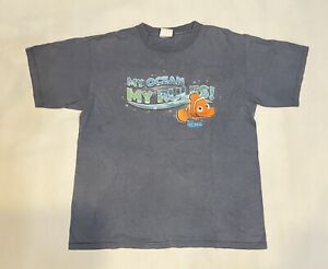 Vintage Disney Pixar Finding Nemo My Ocean My Rules Cartoon Blue Shirt M