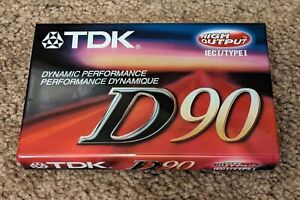 New TDK D90 Audio Cassette Tape High Output IEC I Type 1 Dynamic Performance