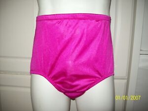 CLEARANCE   HOT PINK NYLON TRICOT SEAMLESS BRIEFS Encased Elastics  30-42