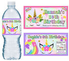 20 UNICORN BIRTHDAY PARTY FAVORS WATER BOTTLE LABELS ~ PERSONALIZED