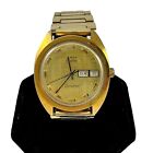 Timex Electric Dynabeat Wrist Watch Goldtone Band Gold Face Analog