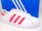 NEW Adidas CG6608 Superstar J Big Kids Casual Sneakers Size 7.0 White Pink 2358