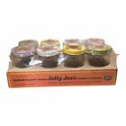 8 Vtg Ball Quilted Crystal Jelly Mason Jars 6 Oz with Fruit Lids FACTORY SEALED!