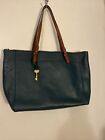 Fossil Dark Green  Leather Tote Bag Purse