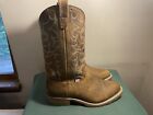 Mens 10.5 EE Gel Ice Work Western Cowboy Boots Made in the USA Brown Leather