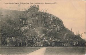 Clifton Bluff Hose Co. Headquarters Weehawken New Jersey NJ 1909 Postcard