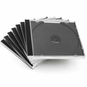 10 Standard 10.4 mm Jewel Case Single CD DVD Disc Storage Assembled Black Tray