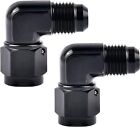 2PC 6AN 8AN 10AN Female to Male Flare 90 Degree Swivel Fitting Adapter Aluminium